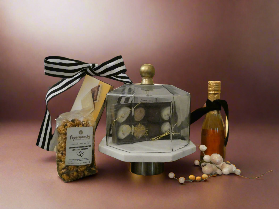 Exquisite Marble & Gold Pastry Dome