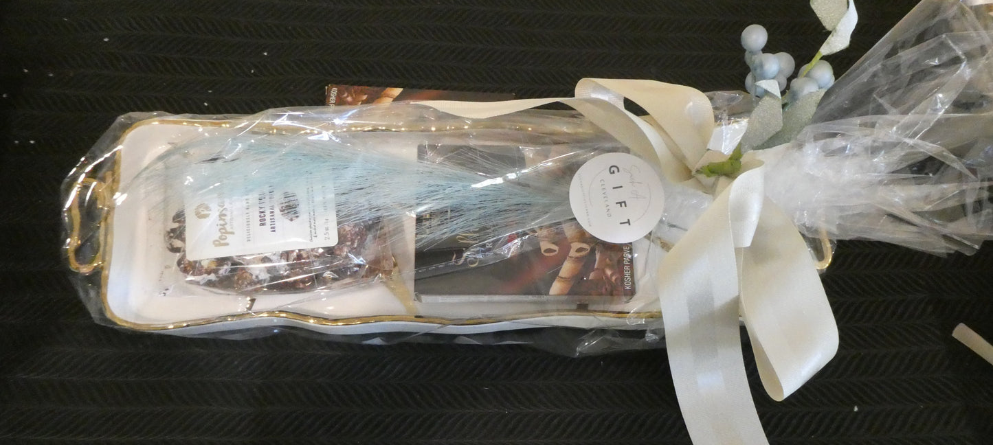 Modern Gold & White Abstract Platter