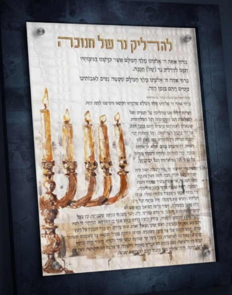 Leatherette Chanukah Brachos Display