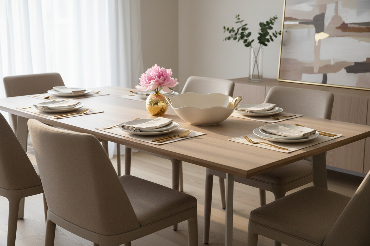 Gold & White Diagonal Serving Dish