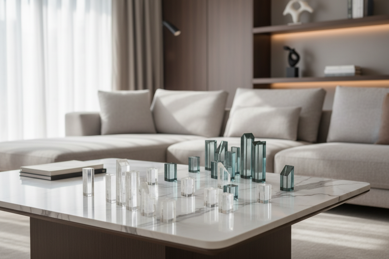 Modern Acrylic Chess Game