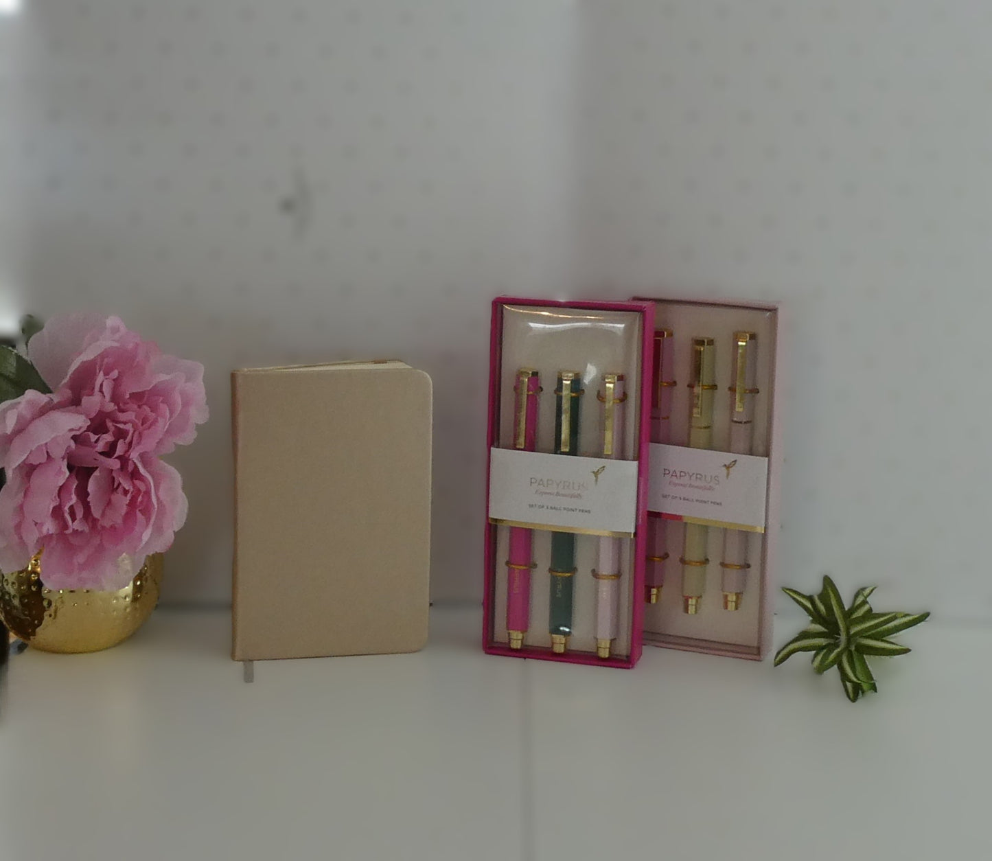 Metallic Journal + Boxed Trio Pen Set