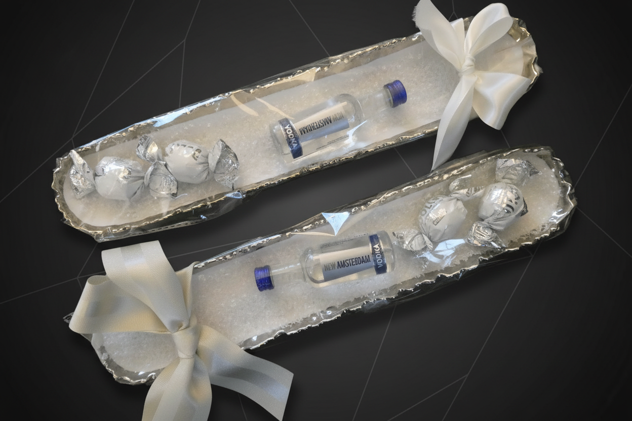 White Hammered oblong Tray