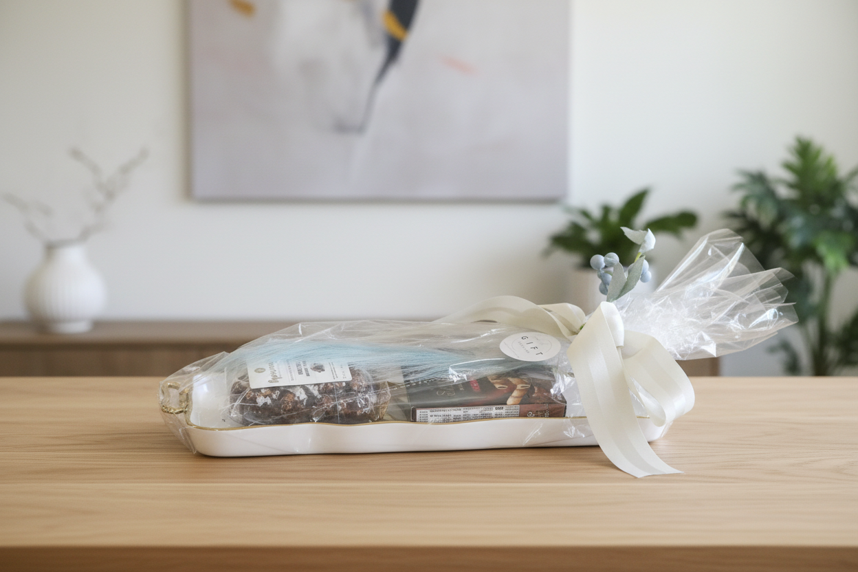 Modern Gold & White Abstract Platter