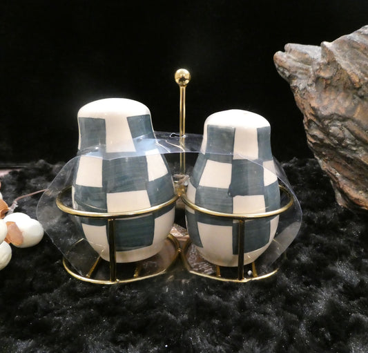Salt & Pepper Shaker Set- Checkered