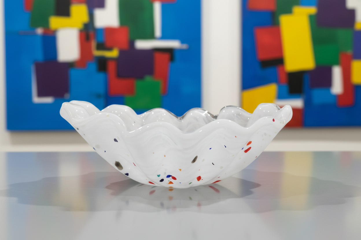 Modern White Speckled Bowl