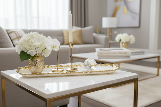 White Hammered oblong Tray