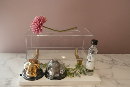 Gold stand Acrylic Tissue Holder