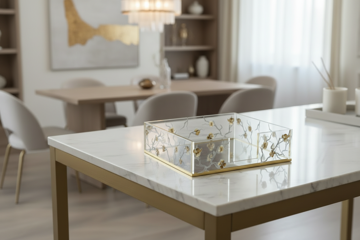 Floral Acrylic Napkin Holder