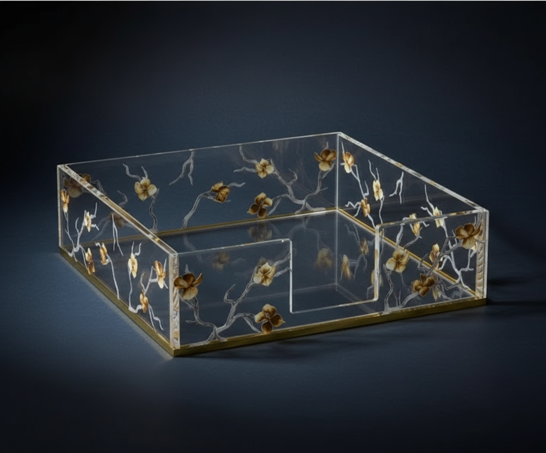 Floral Acrylic Napkin Holder